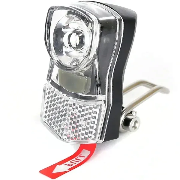 Lampka rowerowa przód LED - 2 funkcje - IPX3 - baterie w zestawie