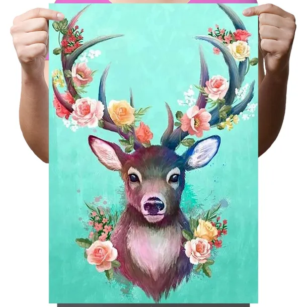 HAFT DIAMENTOWY Diamond Painting Mozaika Diamentowa 5d Dla Dzieci Jeleń