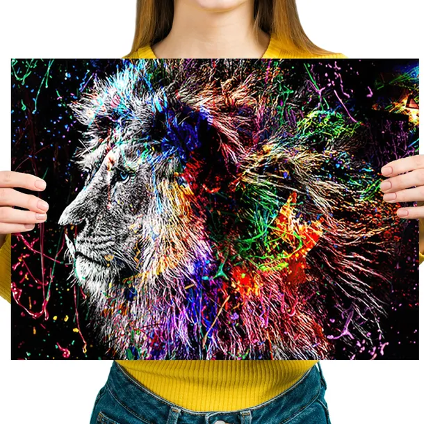 HAFT DIAMENTOWY Diamond Painting Mozaika Diamentowa 5d Dla Dzieci Lew