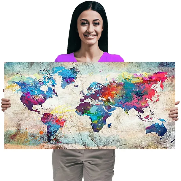 HAFT DIAMENTOWY DUŻY 50x100 Diamond Painting Mozaika Diamentowa MAPA XXXL