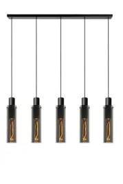 lampa-wiszaca-czarna-szklane-tuby-listwa-5-pkt-nad-stol-wyspe-bar-lucide