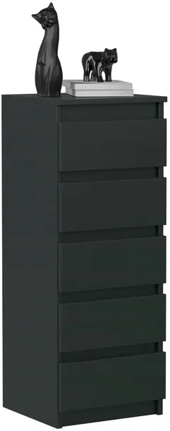 KOMODA SZAFKA 40CM 5 SZUFLAD CZARNY CZARNA