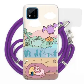 etui-sliwkowy-sznurek-do-realme-c11-2021-case-quick-cat-szary-kot-wzory