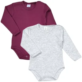 body-dlugi-rekaw-2-pak-gladkie-r-98-bordo-szary
