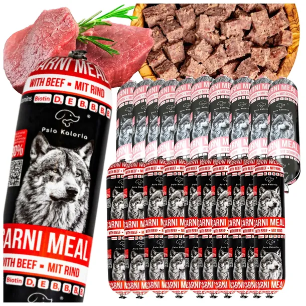Karma dla Psa Mokra Baton Wołowina Wieprzowina Mięso 90% CarniMeal 20x1kg