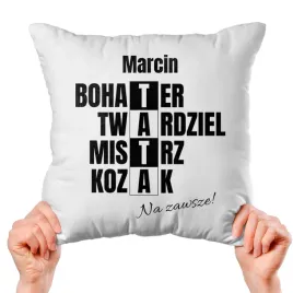 poduszka-biala-jasiek-40x40-dzien-taty-bohater-mistrz-prezent-imie-kreator