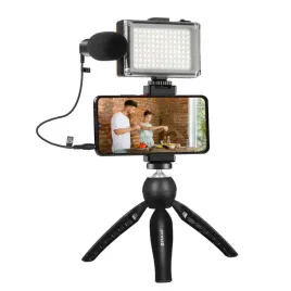 puluz-zestaw-do-nagrywania-statyw-tripod-lampa-led-mocny-uchwyt-na-telefon