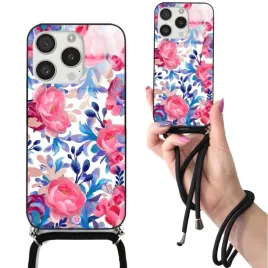 etui-crossglam-glass-czarny-sznurek-do-iphone-15-pro-natura-flower-wzory