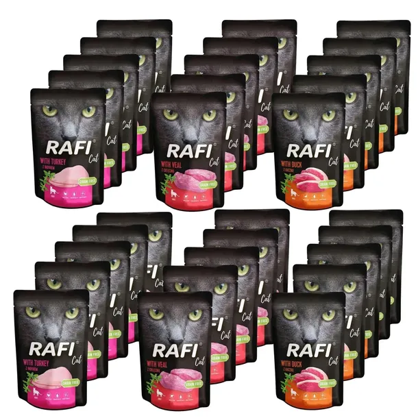 Mokra karma dla kota Rafi mix smaków 30 x 100g