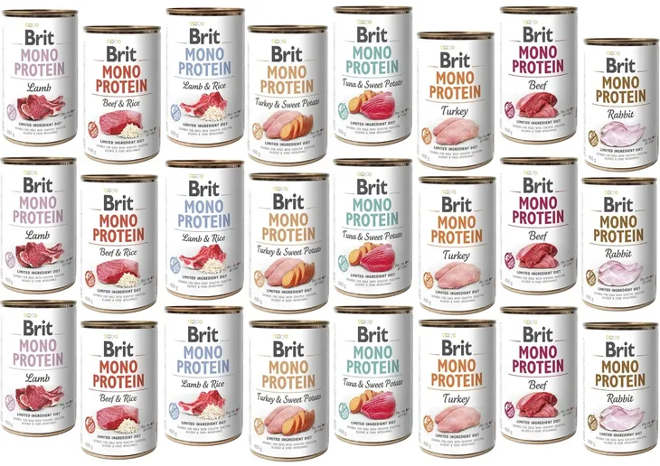 BRIT MONO PROTEIN 24 x 400g mix smaków dla psa