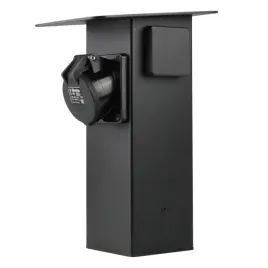 slupek-ogrodowy-zasilajacy-z-dwoma-gniazdami-i-gniazdem-silowym-czarny