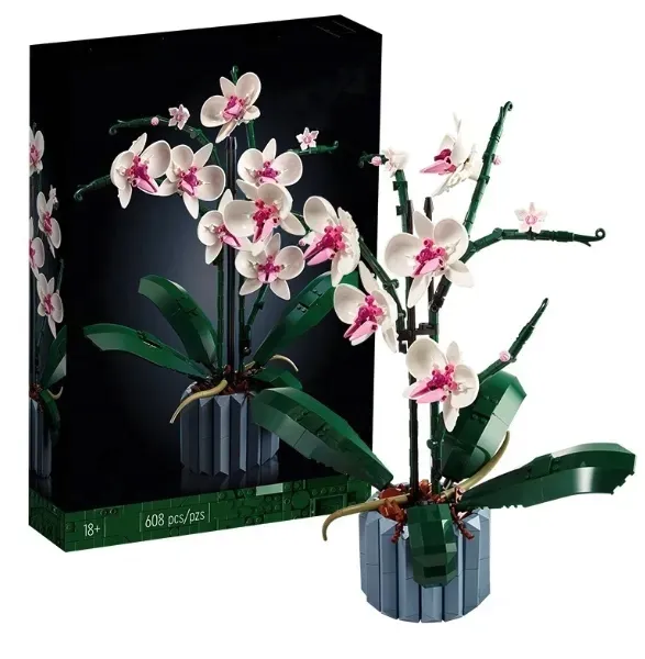 KLOCKI KONSTRUKCYJNE ORCHIDEA STORCZYK BIAŁY KWIAT DO UŁOŻENIA ICONS