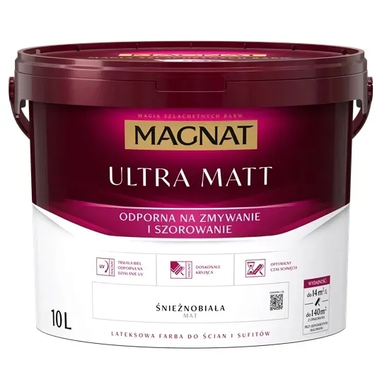 MAGNAT Ultra Matt Farba lateksowa 10L Śnieżnobiała