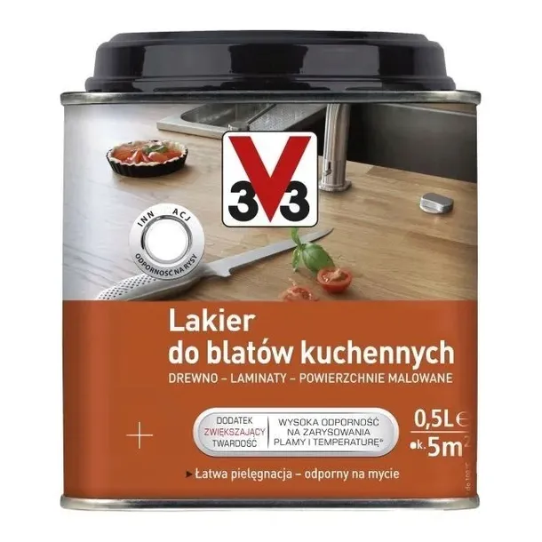 V33 Lakier do blatów kuchennych 0,5L Bezbarwny 3v3 +