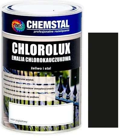 CHEMSTAL Emalia chlorokauczuk CHLOROLUX 10L CZARNY +