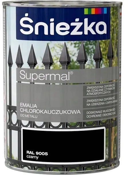 Śnieżka Chlorokauczuk 5L Czarny RAL 9005