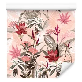 tapeta-scienna-do-salonu-kwiaty-natura-rosliny-abstrakcja-3d