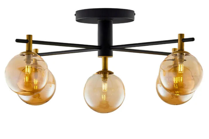 lampa-sufitowa-figaro-czarny-bursztynowy-szklane-klosze-5xg9-lampa-wiszaca-marka-jupiter