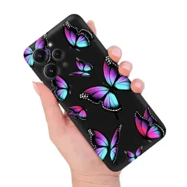 etui-matowe-czarne-mat-do-xiaomi-redmi-12-4g-case-motyle-motylki-butterfly