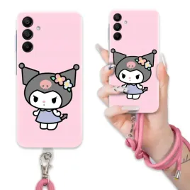 etui-rozowy-sznurek-do-samsung-a15-4g-obudowa-kuromi-my-melody-top-wzory