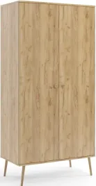 szafa-boho-uchylna-drewniane-nogi-dab-craft-zloty-dwie-polki-drazek