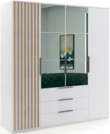 szafa-loftowa-sorento-200cm-lustro-lamele-bialy-dab-craft-zloty