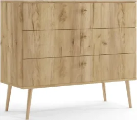 komoda-boho-drewniane-nogi-trzy-szuflady-dab-craft-zloty