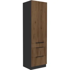 szafka-kuchenna-slupek-monza-60-dks-210-3s-1f-orzech-okapi-czarny-mat