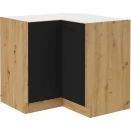 szafa-kuchenna-dolna-narozna-modena-90x90-dn-2f-bb-czarny-mat-dab-artisan