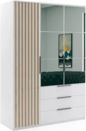 szafa-loftowa-sorento-150cm-lustro-lamele-bialy-dab-craft-zloty