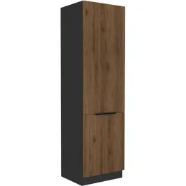szafka-kuchenna-slupek-monza-60-dk-210-2f-orzech-okapi-czarny-mat