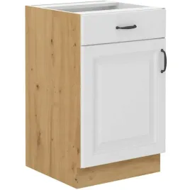 szafka-kuchenna-dolna-stilo-50-d-1f-1s-bb-bialy-mat-dab-artisan