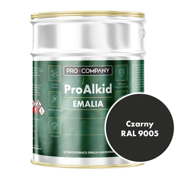 PRO ALKID szybkoschnąca emalia alkidowa 5l Czarny RAL 9005