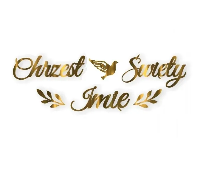 BANER GIRLANDA CHRZCINY dekoracje CHRZEST + IMIĘ