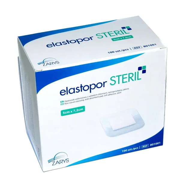 Elastopor Steril 5cm x 7,2cm jałowy przylepiec 100 sztuk
