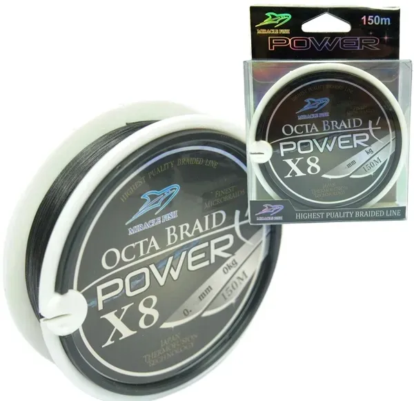 czarna PLECIONKA power Octa Braid 150m / 300m 8 SPLOTOWA 0,16mm 22,4kg