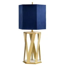 lampa-stolowa-mosiezna-z-granatowym-abazurem-szczesciokatna-87-cm-elstead