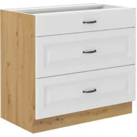 szafka-kuchenna-dolna-stilo-80-d-3s-bb-bialy-mat-dab-artisan