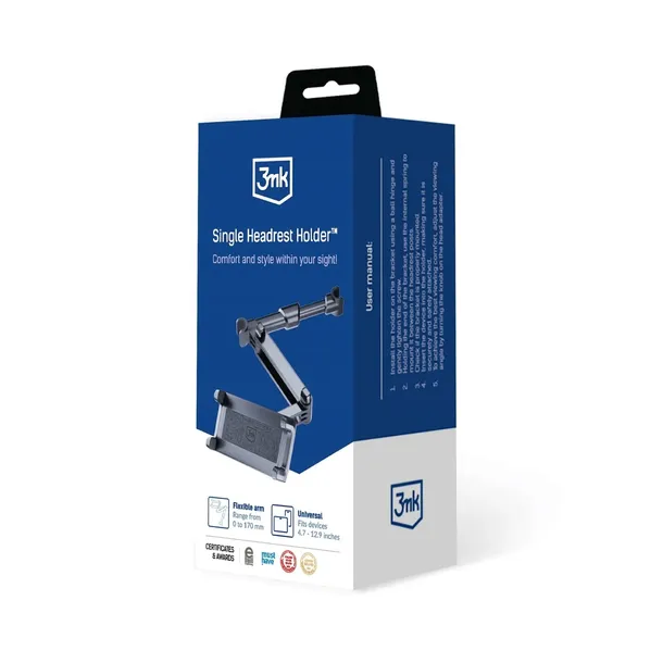 accessories-3mk-single-headrest-holder-waga-z-opakowaniem-0-05-kg-kolor-szary