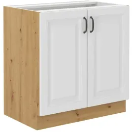 szafka-kuchenna-dolna-stilo-80-zl-2f-bb-bialy-mat-dab-artisan