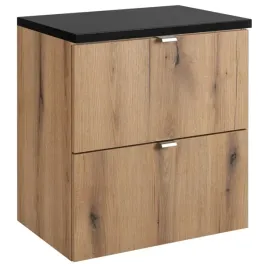 wiszaca-szafka-lazienkowa-pod-umywalke-dab-50-cm-czarny-blat-2-szuflady