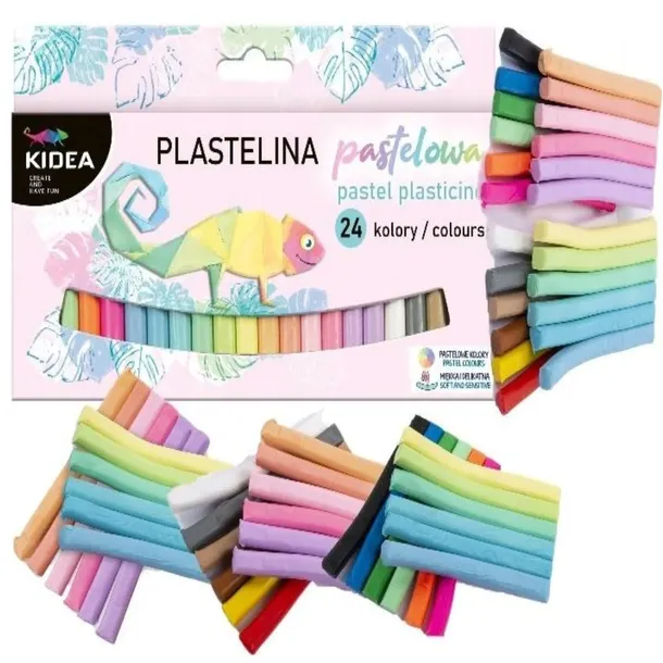 KIDEA PLASTELINA PASTELOWA 24 KOLORY