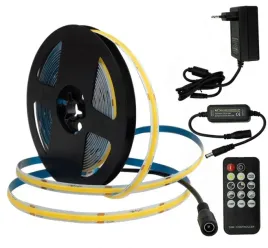 tasma-led-cob-ze-sterownikiem-rf-zasilaczem-24v-biala-ciepla-3000k-ip20-5m