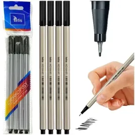 cienkopisy-czarne-heksagonalne-pisaki-flamastry-tetis-07mm-4-szt