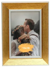 ramka-na-zdjecie-13x18-zlota-gloria-srebrny-pasek