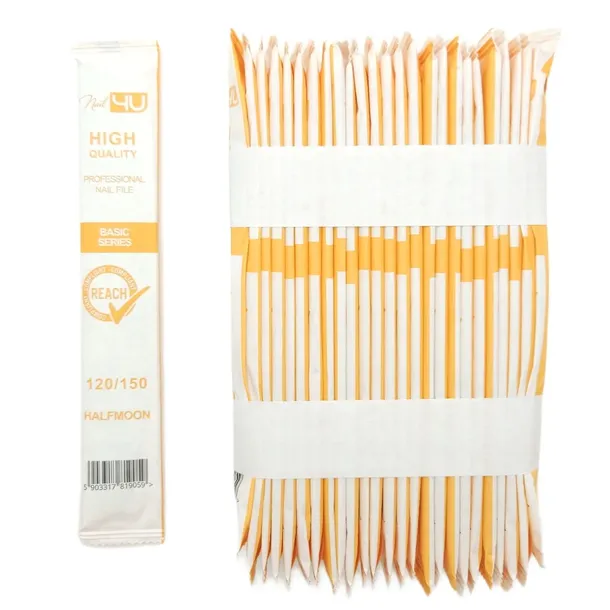 Pilnik do paznokci Nail4u 120/150 ŁÓDKA Półksiężyc 100 sztuk