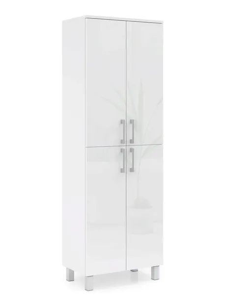 SZAFKA ŁAZIENKOWA SŁUPEK WYSOKI 60CM BIAŁY POŁYSK