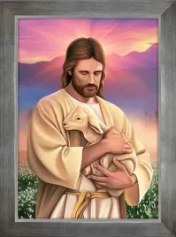 obraz-religijny-jezus-chrystus-dobry-pasterz-rama-srebrna-50-cm-x-70-cm