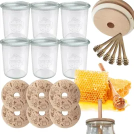 sloiki-na-miod-weck-zestaw-sloikow-do-miodu-z-nabierakiem-160ml-w1-6szt-eko
