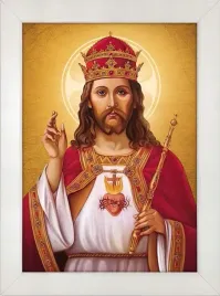 obraz-religijny-chrystus-krol-rama-biala-50-cm-x-70-cm
